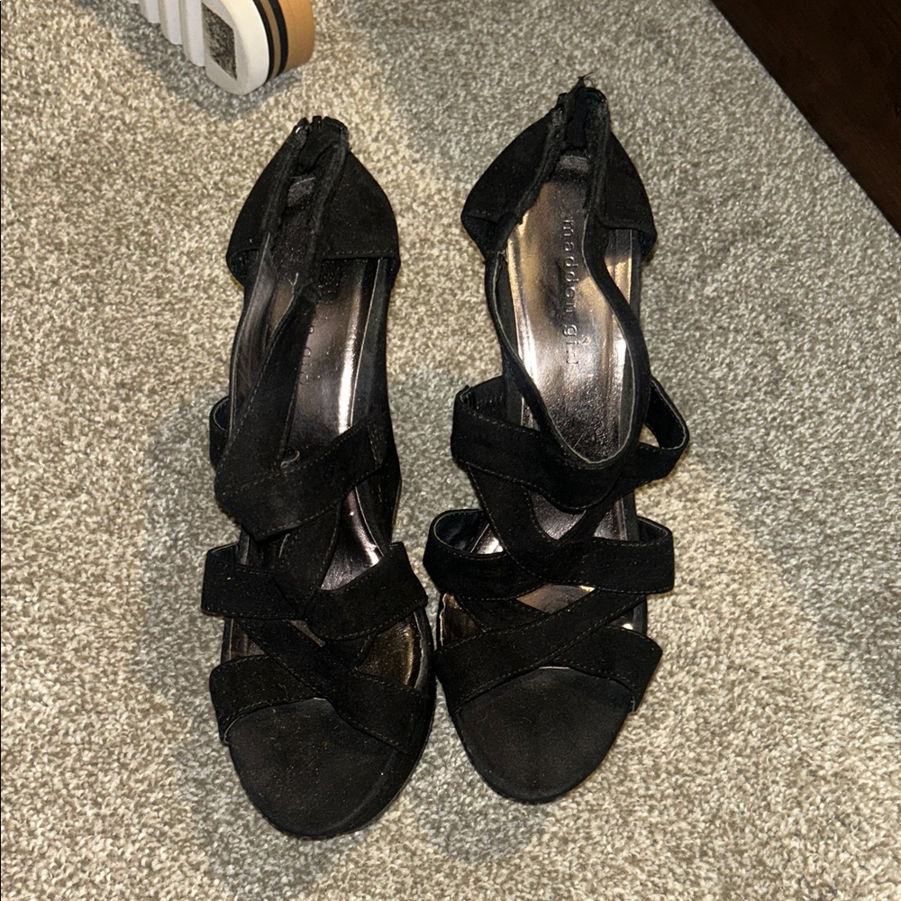 Madden Girl Black Strappy Heels